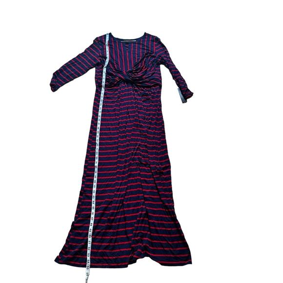 Apt. 9 Women's Blue red Striped twist front maxi dress size XL new with tag - Picture 3 of 6